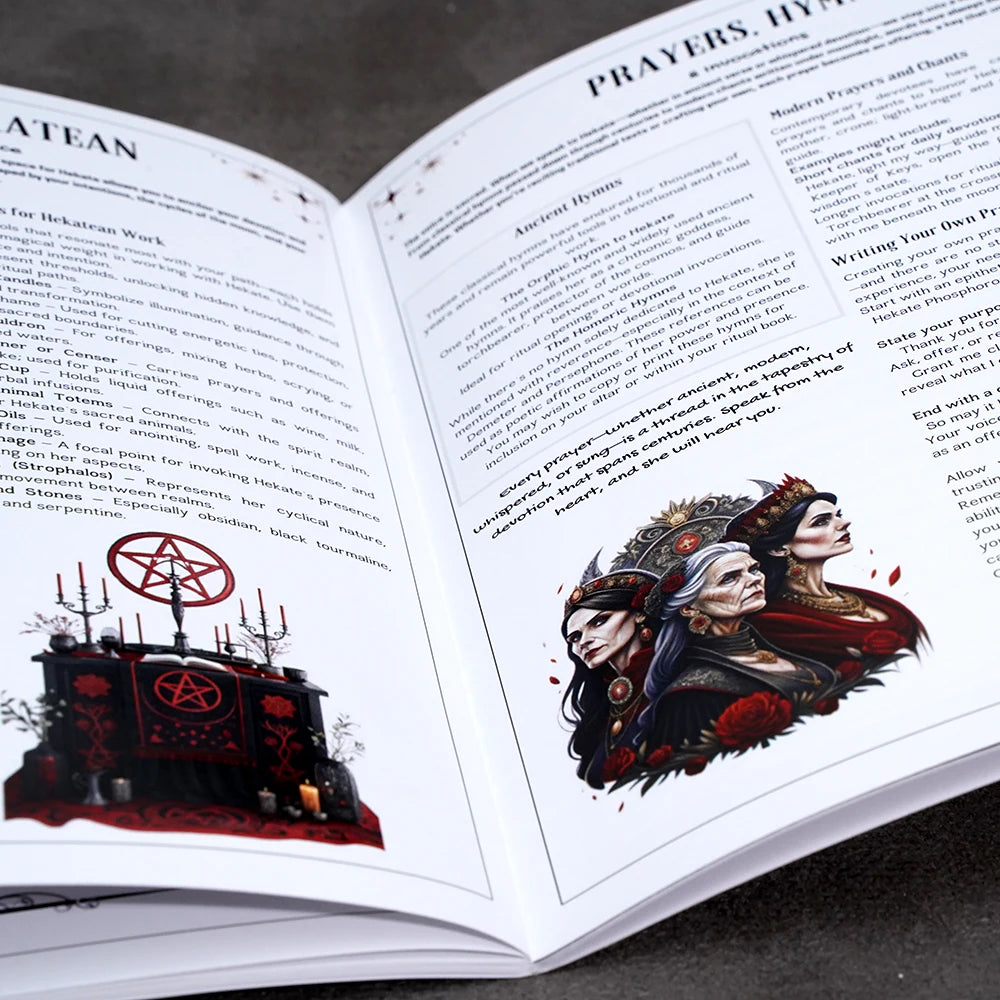 Hekate Volumen 2 Edición Guía de grimoire devocional de 36 páginas para rituales de brujería Incantes y libro de juegos de cartas lunares La luna