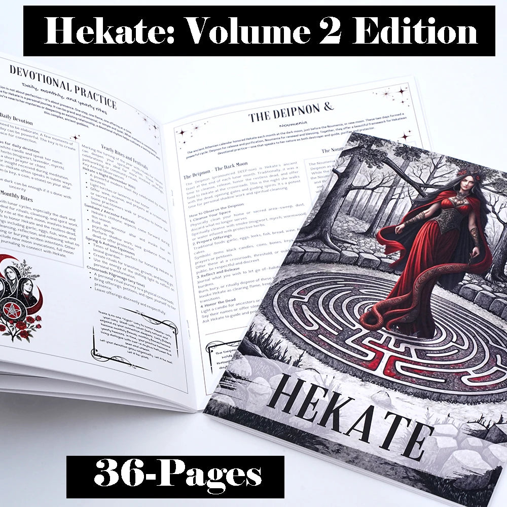 Hekate Volumen 2 Edición Guía de grimoire devocional de 36 páginas para rituales de brujería Incantes y libro de juegos de cartas lunares La luna