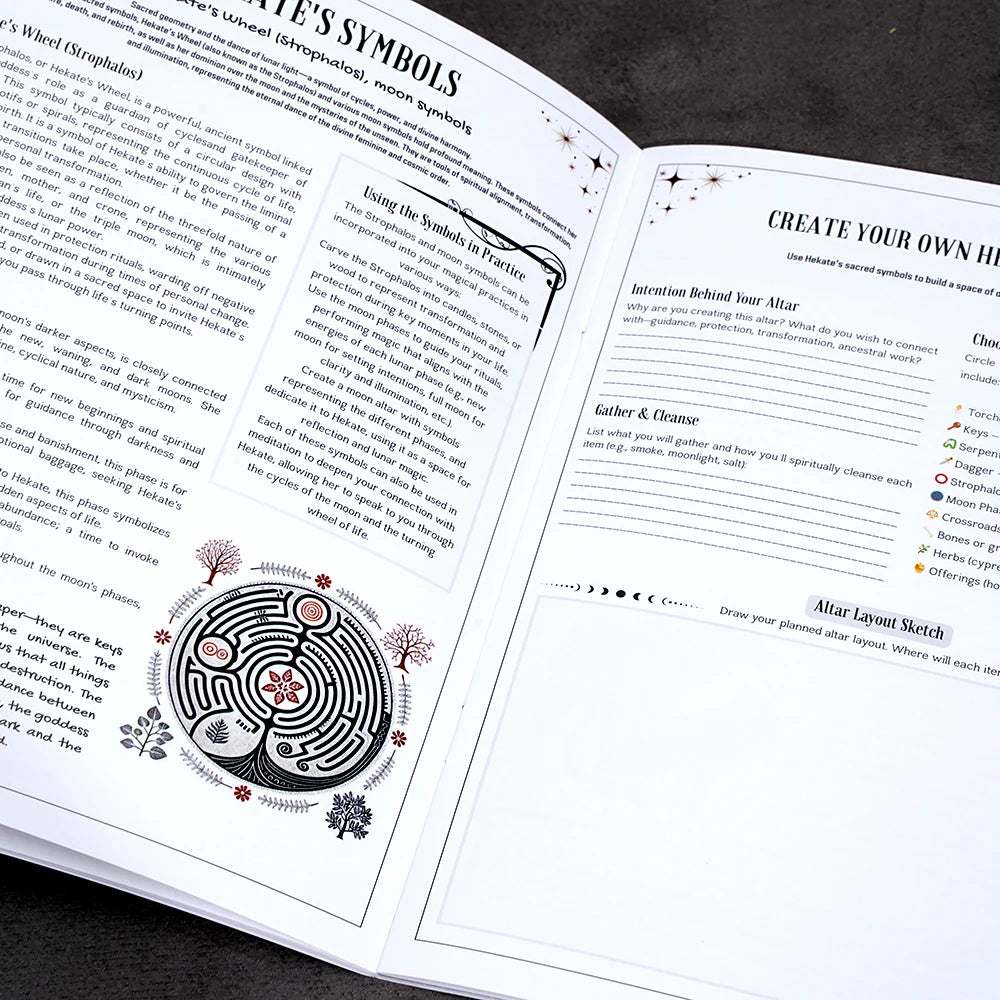 Hekate Volumen 2 Edición Guía de grimoire devocional de 36 páginas para rituales de brujería Incantes y libro de juegos de cartas lunares La luna