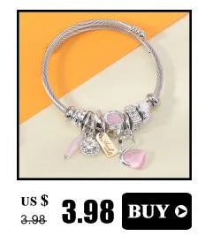 Brazalete de acero inoxidable con letras talladas en ángulo de ópalo para Mujer, Brazalete de amor, joyería, accesorios, 2019