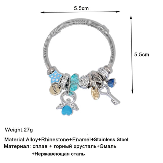 Brazalete de acero inoxidable con letras talladas en ángulo de ópalo para Mujer, Brazalete de amor, joyería, accesorios, 2019