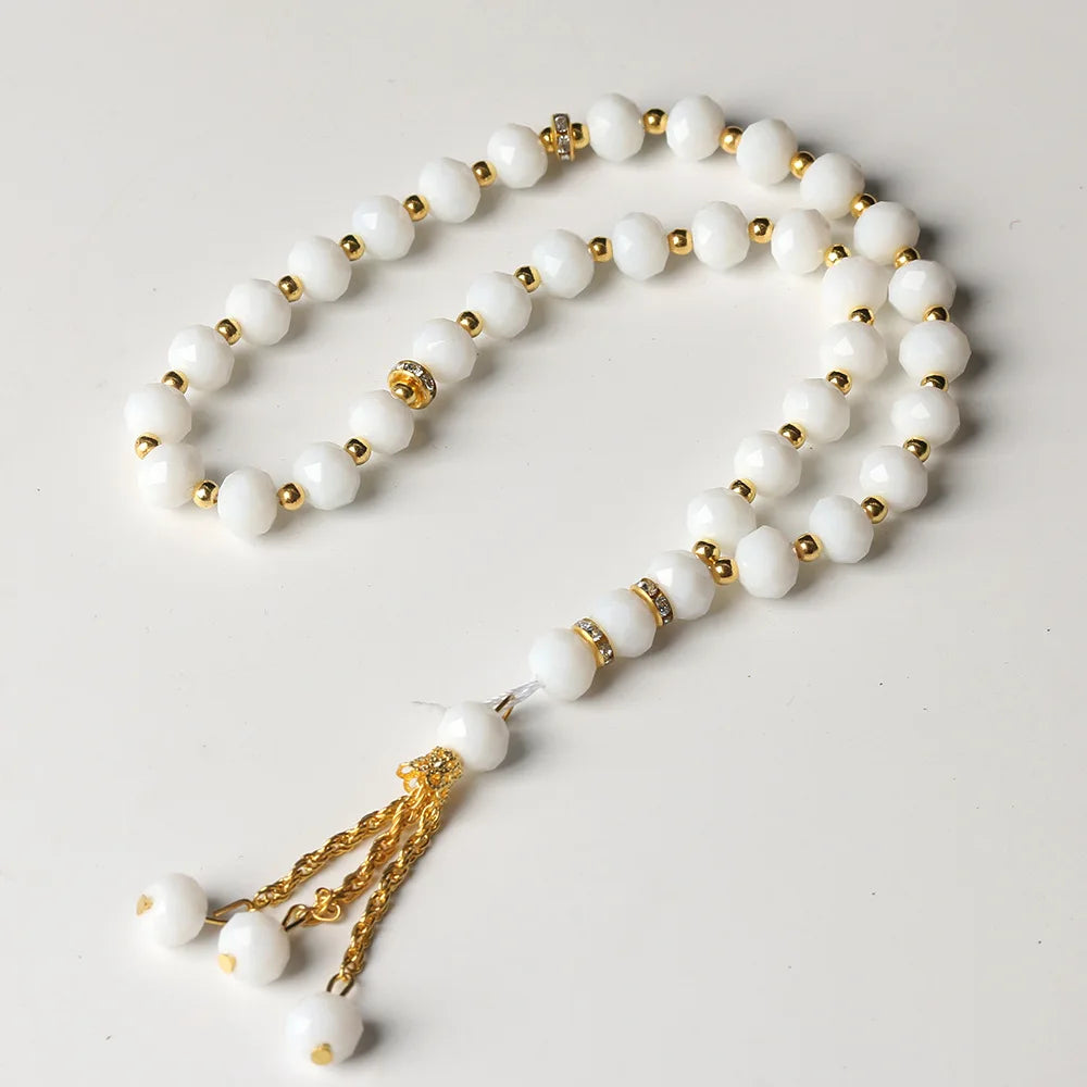 Tasbih 33 cuentas 10mm pulsera de cristal cuentas de oración islámica oración musulmana Misbaha cuentas de alabanza para hombres o mujeres al por mayor