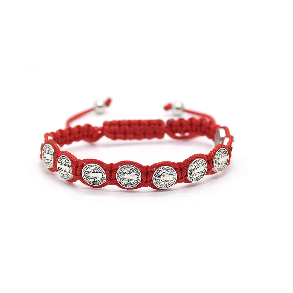 Pulseras de San Benito para Hombre, pulsera de San Benito, pulsera religiosa de la Virgen María para Hombre y mujer, protección espiritual