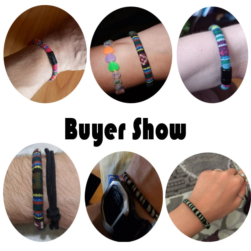 Pulsera bohemia Tissu hombres Magentic tela de la suerte Braslet minimalista étnico Brazalete novio regalo Pulseras Verano Homme Joias