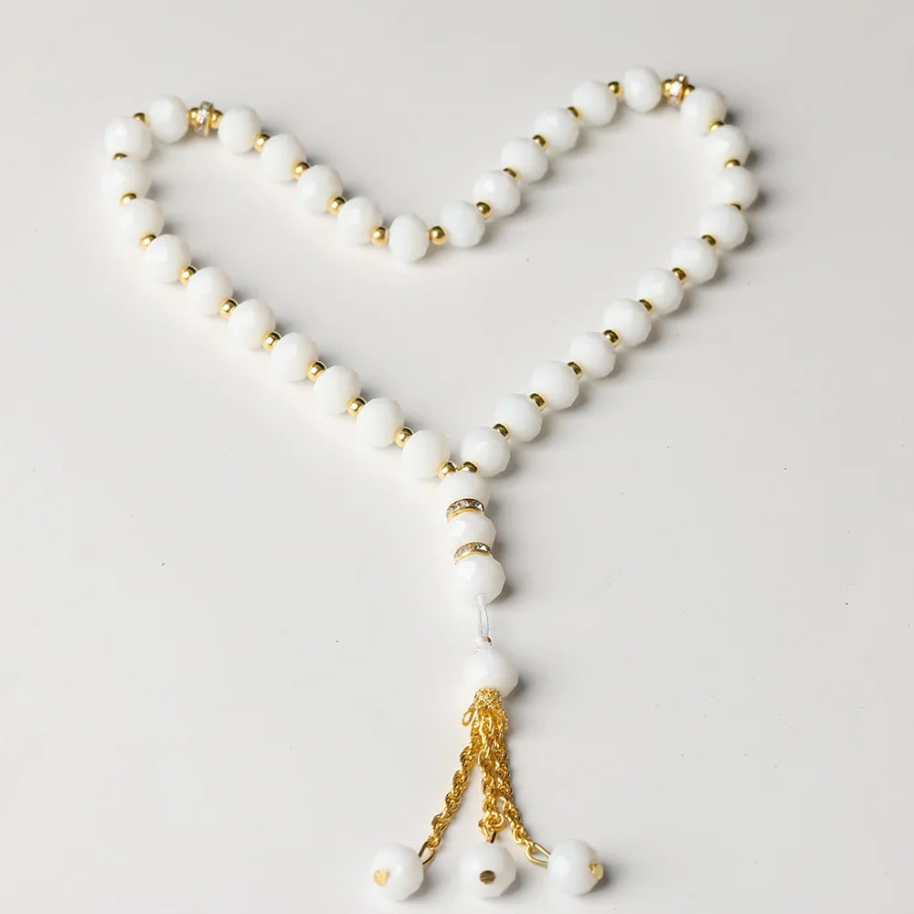 Tasbih 33 cuentas 10mm pulsera de cristal cuentas de oración islámica oración musulmana Misbaha cuentas de alabanza para hombres o mujeres al por mayor