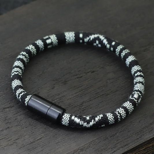 Pulsera bohemia Tissu hombres Magentic tela de la suerte Braslet minimalista étnico Brazalete novio regalo Pulseras Verano Homme Joias