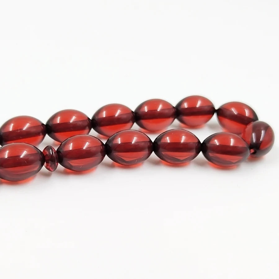 Pulsera musulmana Tasbih de resina roja, Rosario de 33 cuentas, pulseras rojas, cuentas Tarbons, tespih islámico, accesorios árabes para hombres