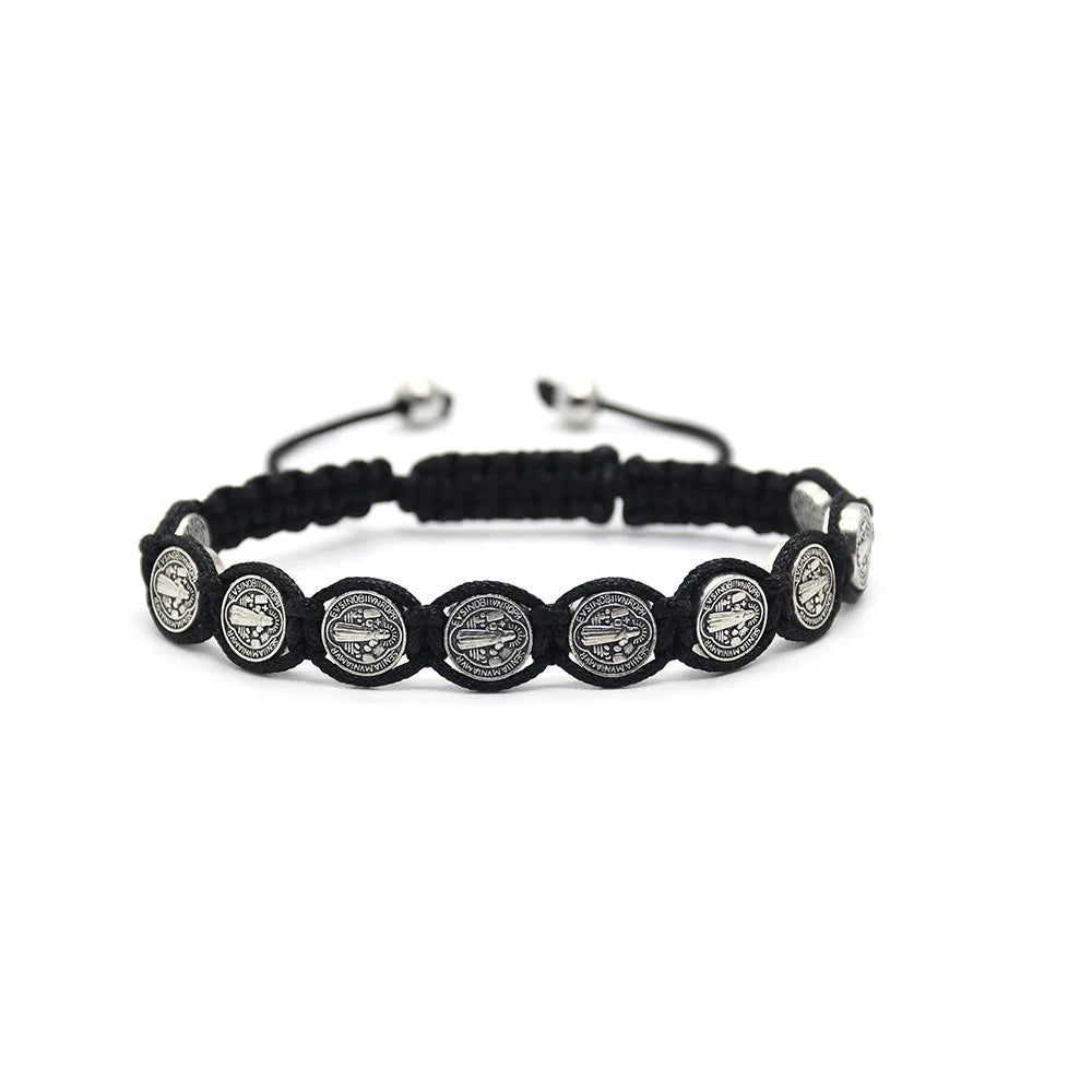 Pulseras de San Benito para Hombre, pulsera de San Benito, pulsera religiosa de la Virgen María para Hombre y mujer, protección espiritual