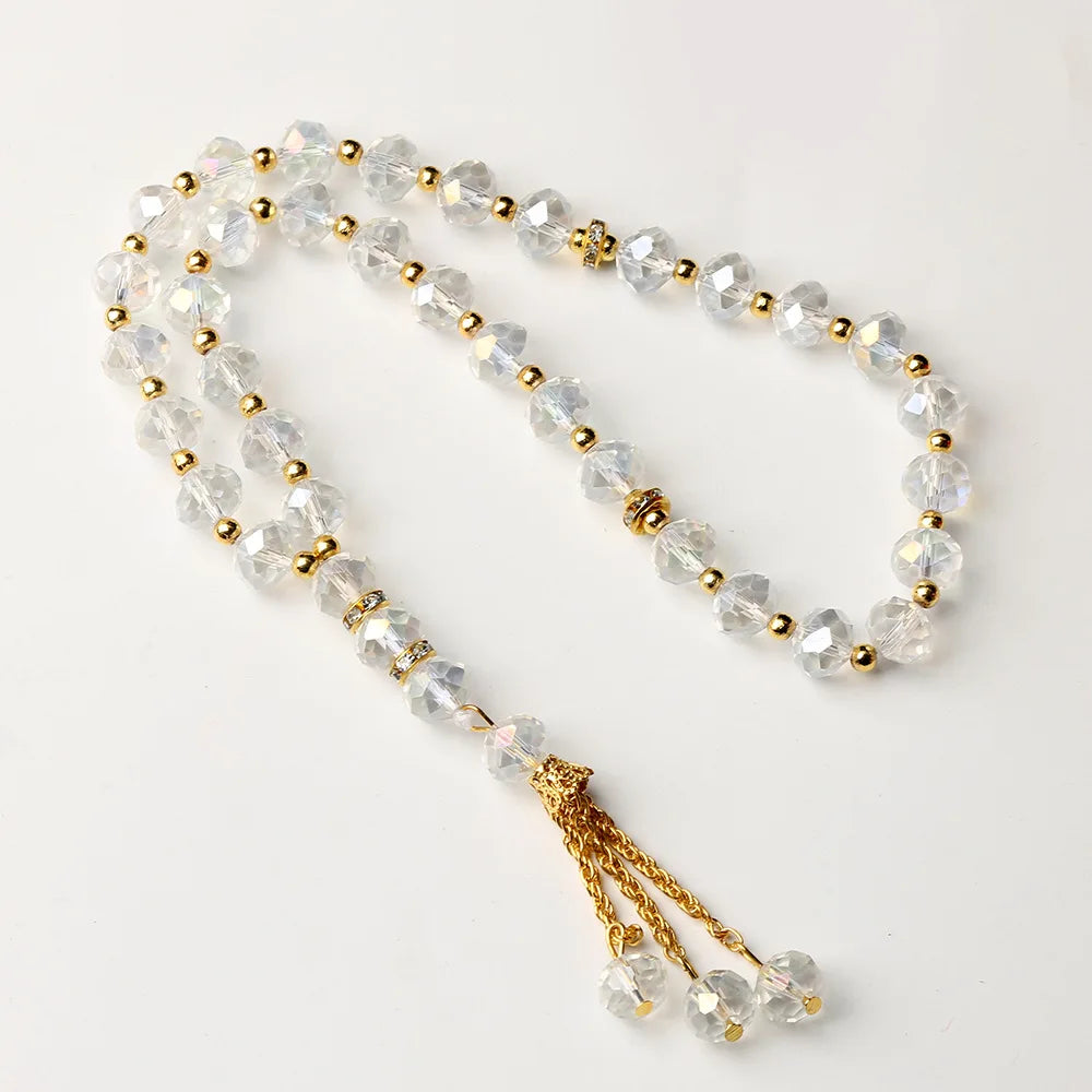 Tasbih 33 cuentas 10mm pulsera de cristal cuentas de oración islámica oración musulmana Misbaha cuentas de alabanza para hombres o mujeres al por mayor