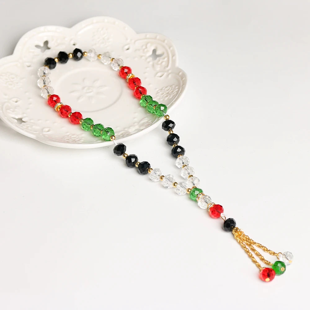 Tasbih 33 cuentas 10mm pulsera de cristal cuentas de oración islámica oración musulmana Misbaha cuentas de alabanza para hombres o mujeres al por mayor