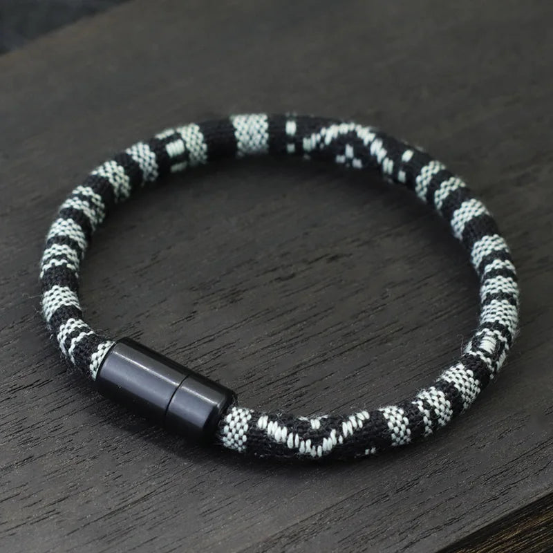 Pulsera bohemia Tissu hombres Magentic tela de la suerte Braslet minimalista étnico Brazalete novio regalo Pulseras Verano Homme Joias