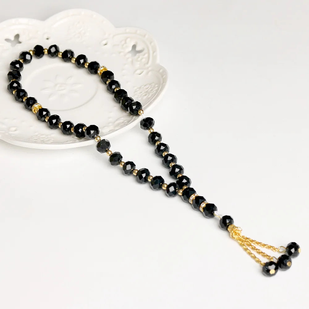 Tasbih 33 cuentas 10mm pulsera de cristal cuentas de oración islámica oración musulmana Misbaha cuentas de alabanza para hombres o mujeres al por mayor