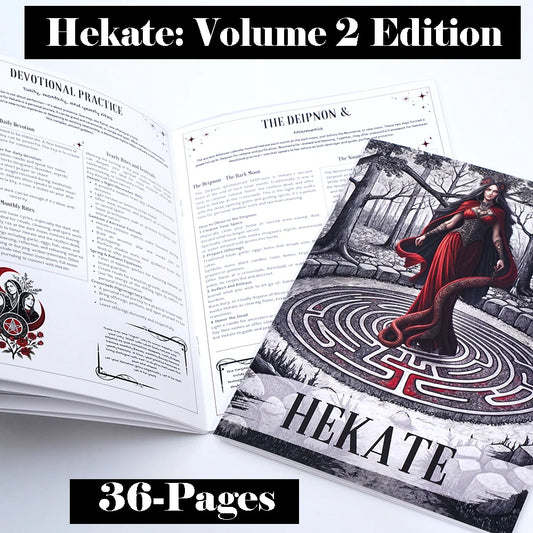 Hekate Volumen 2 Edición Guía de grimoire devocional de 36 páginas para rituales de brujería Incantes y libro de juegos de cartas lunares La luna