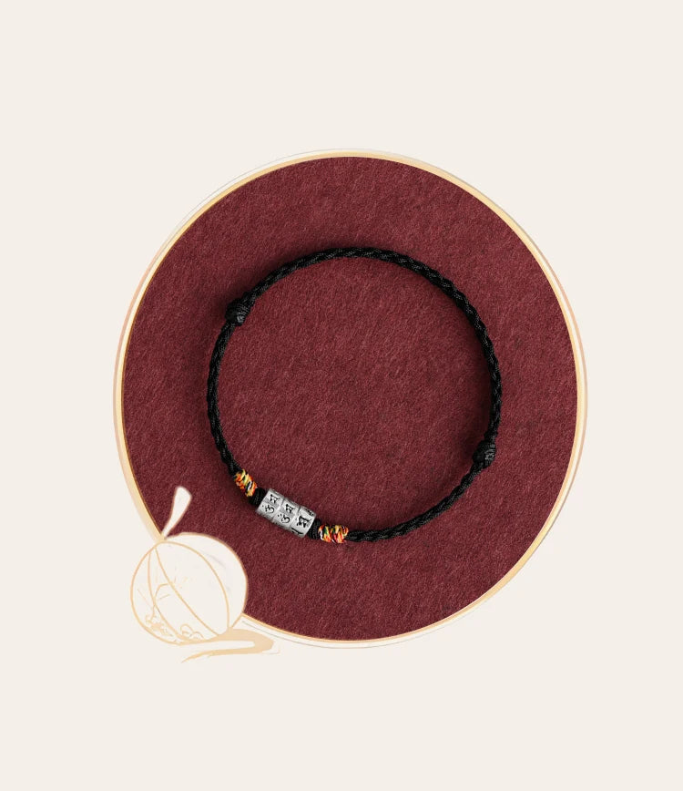 Pulsera de cuerda roja con nudo trenzado para el destino y fuerte protección para mujeres y hombres, brazalete de Mantra Budista Tibetano ajustable