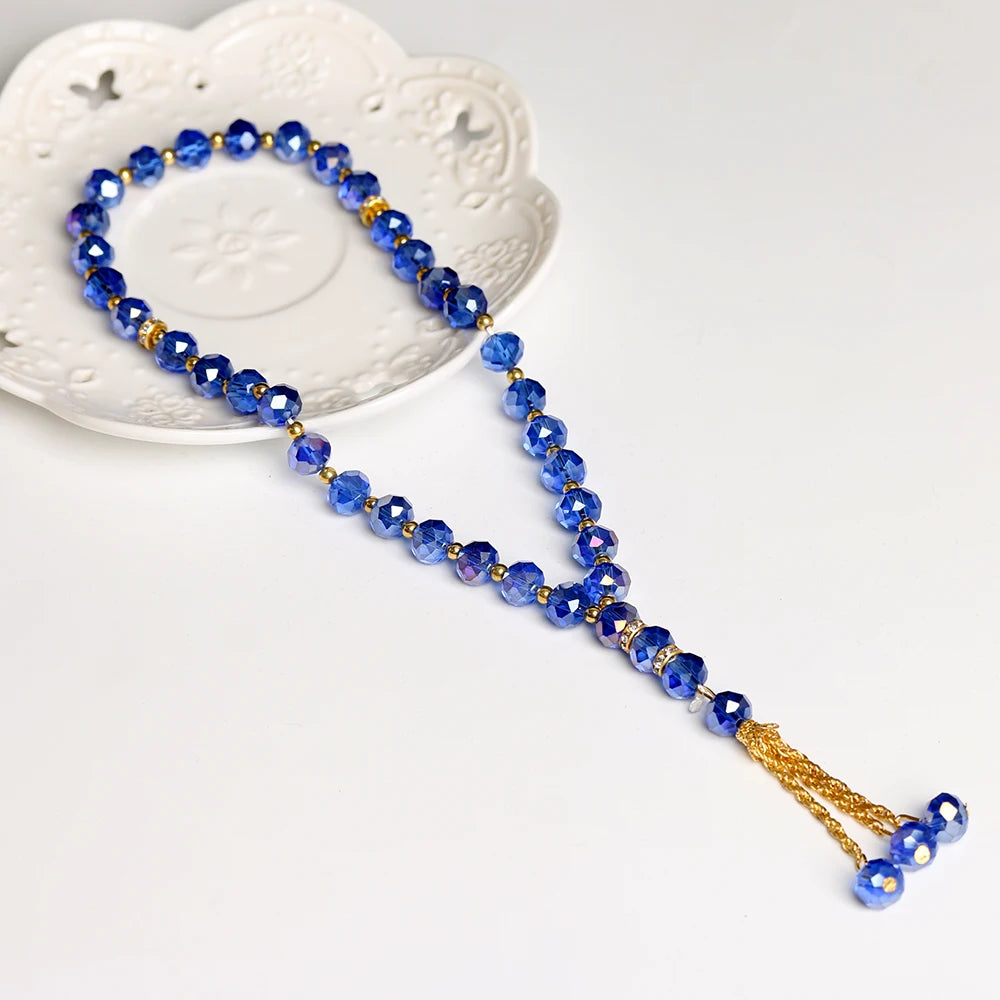 Tasbih 33 cuentas 10mm pulsera de cristal cuentas de oración islámica oración musulmana Misbaha cuentas de alabanza para hombres o mujeres al por mayor