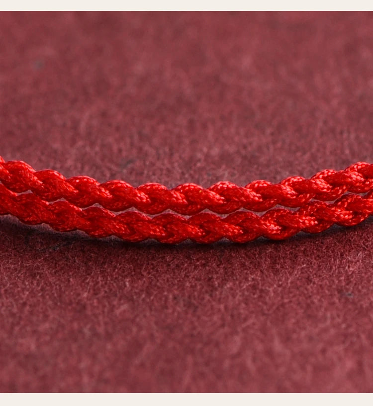 Pulsera de cuerda roja con nudo trenzado para el destino y fuerte protección para mujeres y hombres, brazalete de Mantra Budista Tibetano ajustable