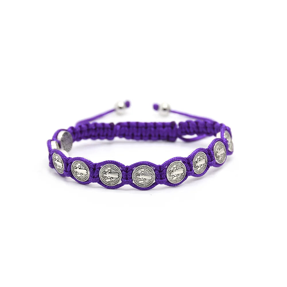 Pulseras de San Benito para Hombre, pulsera de San Benito, pulsera religiosa de la Virgen María para Hombre y mujer, protección espiritual