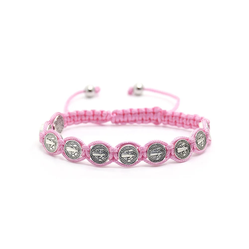 Pulseras de San Benito para Hombre, pulsera de San Benito, pulsera religiosa de la Virgen María para Hombre y mujer, protección espiritual