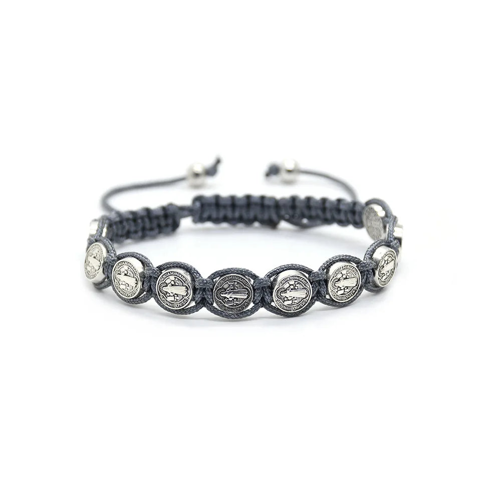 Pulseras de San Benito para Hombre, pulsera de San Benito, pulsera religiosa de la Virgen María para Hombre y mujer, protección espiritual